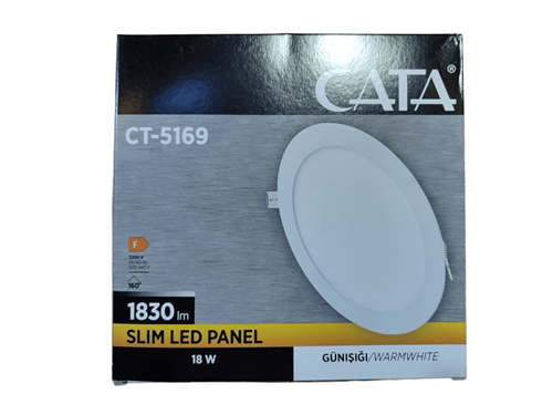 Cata Slim Led Panel S/A Yuvarlak 18W Günışığı CT-5169G