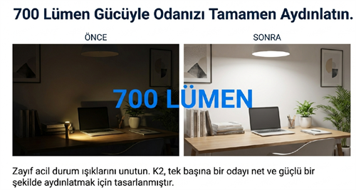 K2 Led Şarjlı Ampul E27 9W Beyaz  Kes075