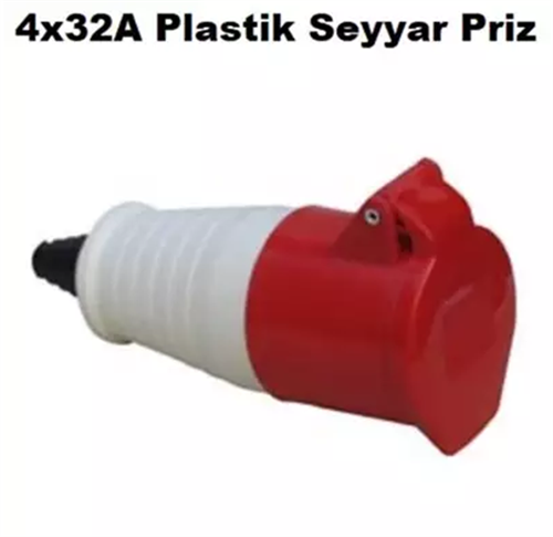 Trifaze Plastik Seyyar Priz 4*32Priz & Anahtar Çeşitleri