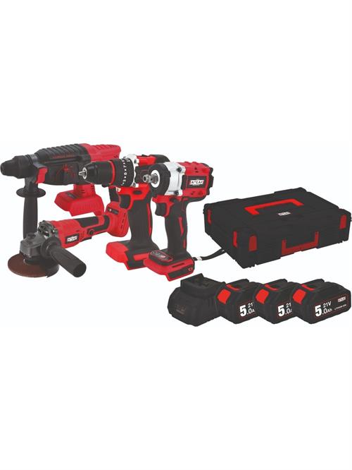 Attlas ATB 21 4Lü Kömürsüz Kombo Set (Matkap+Taşlama+Kırıcı Delici+Somun Sıkma)