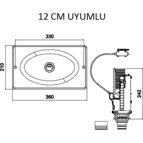 Tema Siamp Gömme Rezervuar Üniversal Değişim Kiti Parlak Krom 12 CM 15012