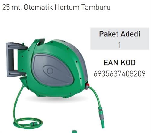 Daye DY607 Otomatik Sarımlı Bahçe Sulama Hortum Tamburu 25 Mt