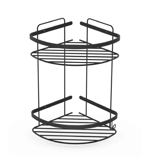 Tema Basıc Köşelik 2 Katlı Mat Siyah Paslanmaz 18*18 CM 74052-2M