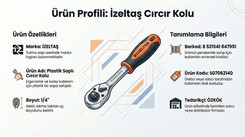 İzeltaş Cırcır Kolu 1/4 Plastik Saplı 1507062140