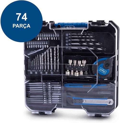 Scheppach C-DTB74/2-X Şarjlı Matkap 20V 2x2AH Akülü 74 Parça Aksesuar Seti