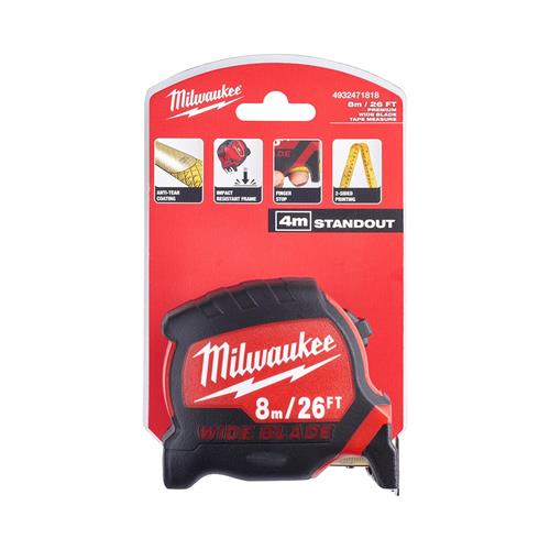 Milwaukee Premium Geniş Bıçak Şerit Metre 8M /26FT 4932471818