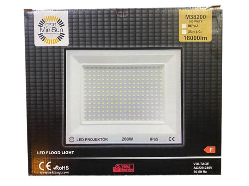 Opto MiniSun Slim Led Projektör 200W Beyaz M38200