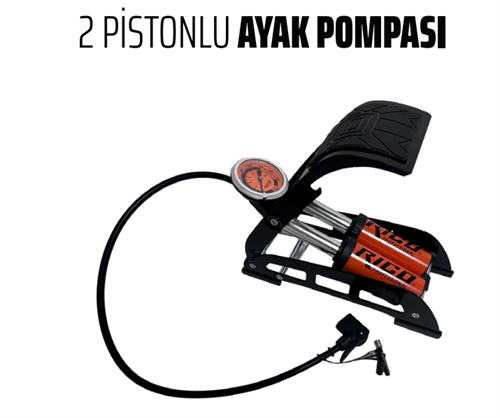 Rico Lastik Şişirme Ayak Pompası Çift Piston 022-RC4075