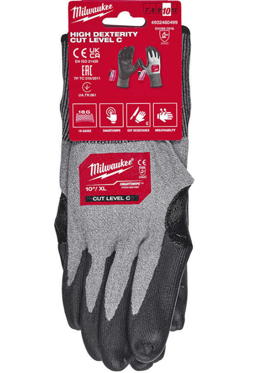 Milwaukee HI-Dex 3.Derece Kesik Korumalı Eldiven 10/XL 4932480499