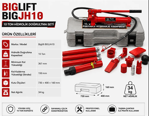 Bıglıft Hidrolik Doğrultma 10 Ton JH10
