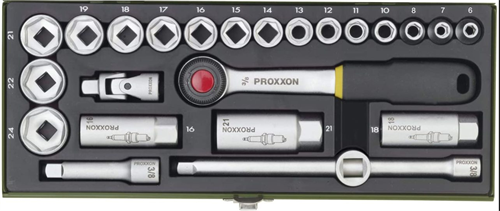 Proxxon 3/8 Cırcır Kollu 24 Parça Lokma Takımı 23110