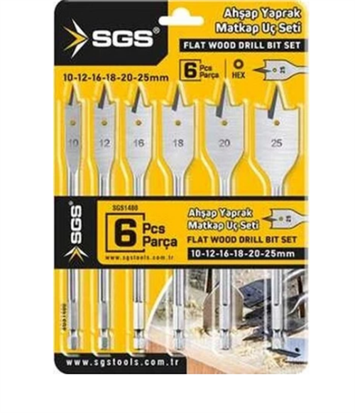 Sgs Ahşap Yaprak Matkap Uç Seti 6 Parça SGS1480