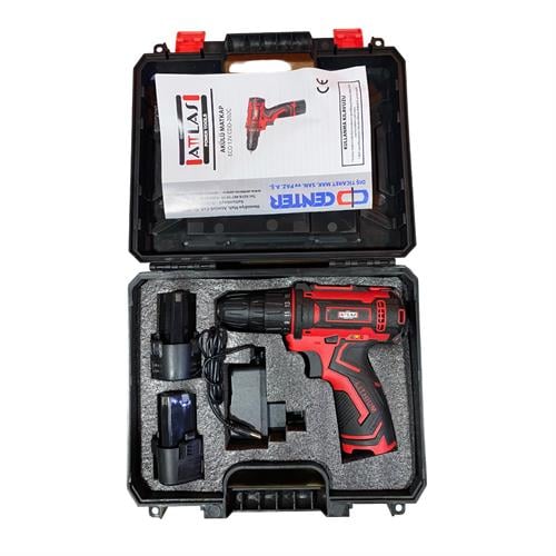 Attlas Eco CDD-202C Kutulu 2 X 2.0 AH 12V 28 NM Tork Akülü Vidalama Matkap