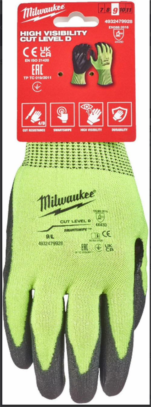 Milwaukee 4.Derece Kesik Korumalı Eldiven 9/L 4932479928