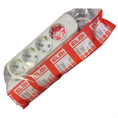 Elbi Myra Dörtlü Çocuk Korumalı Topraklı Grup Priz 3 MT