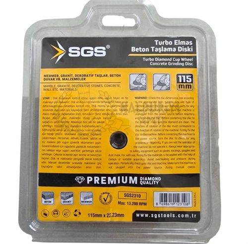 Sgs Turbo Elmas Beton Taşlama Diski 115 mm SGS2310