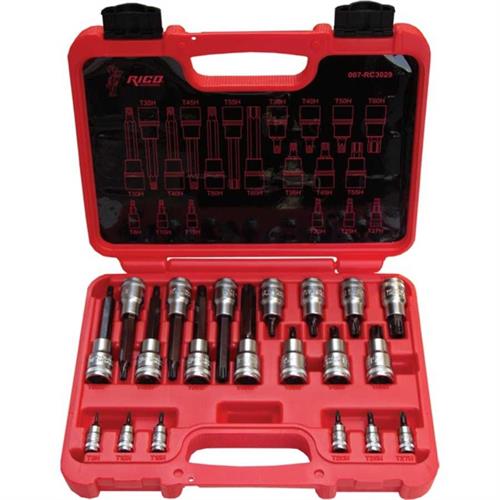 Rico RC3029 20 Parça Delikli Torx Lokma Seti Takımı 1/4-1/2”