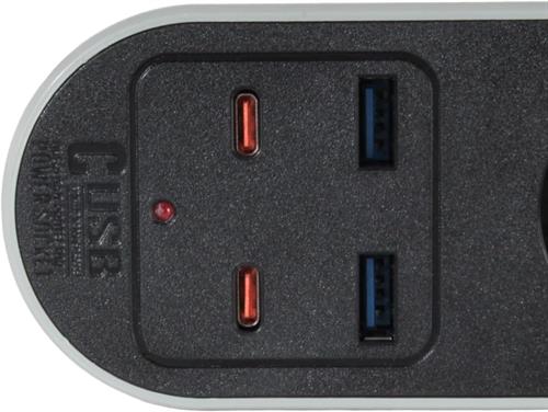 Ars 348765 Akım Korumalı 2 Metre 3lü Priz 2xUSB 2xType C Girişli