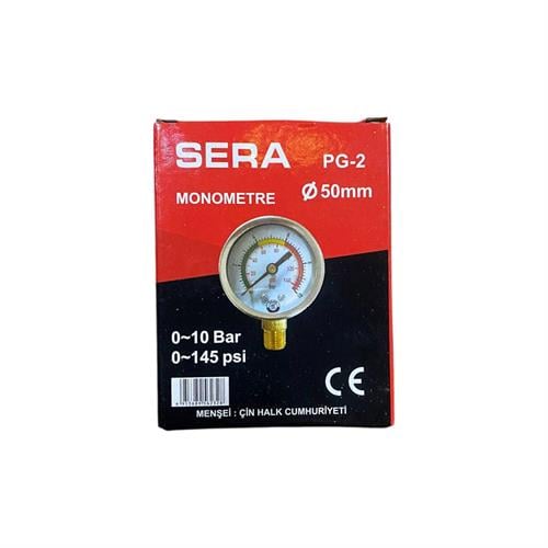 Sera PG-2 Monometre 50 MM 0-10 Bar 