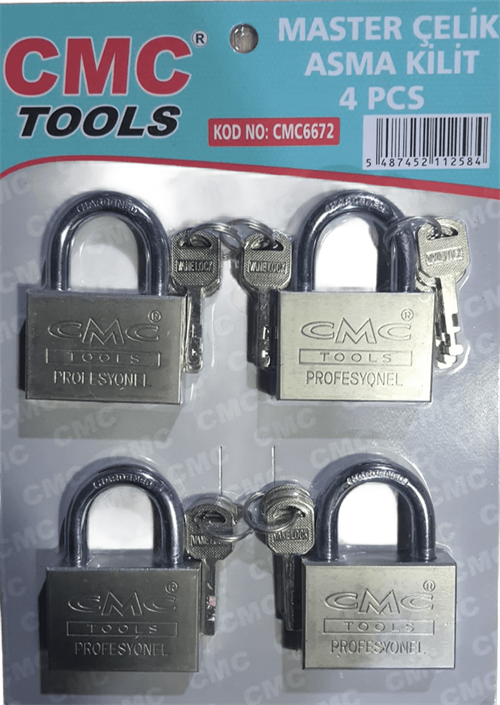 Cms Master Çelik Asma Kilit 4 Parça 6672