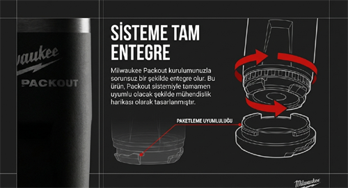 Milwaukee Packout Termos Bardak 355 ML Siyah 4932498978