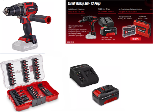Einhell Darbeli Matkap Set 43 Parça Kprof Set 001