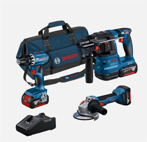 Bosch Set 3'Lü Gsr18V-45+Gws18V-8+Gbh18V-22+3X4Ah Akü Taşlamalar (Spiraller) Ve Aksesuarları