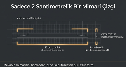 Cata Çubuk Led Aplik 12w Siyah Kasa Günışığı CT-5211