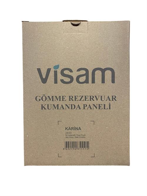 Visam Karina Gömme Rezervuar Kumanda Paneli Mat Krom (2 Kademeli) - 226-001