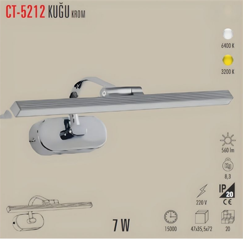 Cata Kuğu Ledli Aplik 7w Beyaz C-5212