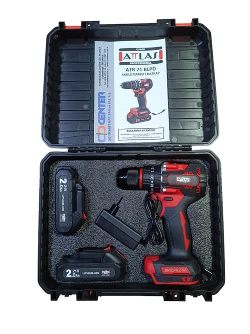 Attlas ATB 21 BLPD-202C 21V 2x2.0 Ah Çift Akülü Kömürsüz Darbeli Matkap