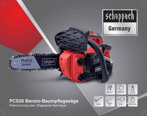 Scheppach PCS26 Benzinli Ağaç Kesme Makinesi 700 W 2 Zamanlı 5910126903