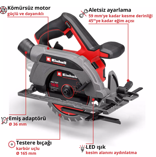 Einhell TP-CSD 18/1651 Lİ BL+2 M Solo Daire Testere 4331227