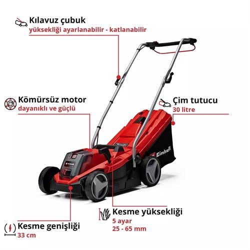 Einhell GE/CM 18/33 Lİ Solo Akülü Çim Biçme Makinesi 3413266