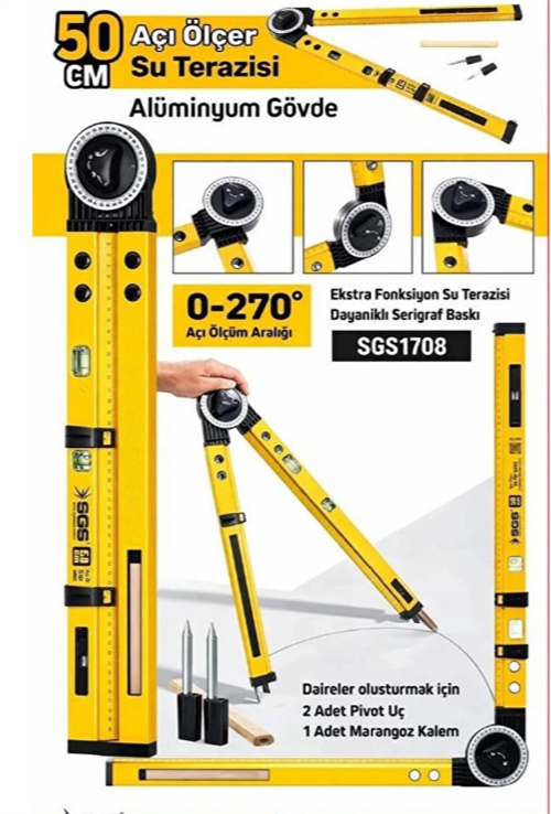 Sgs Açı Ölçer Su Terazisi 50 Cm SGS1708