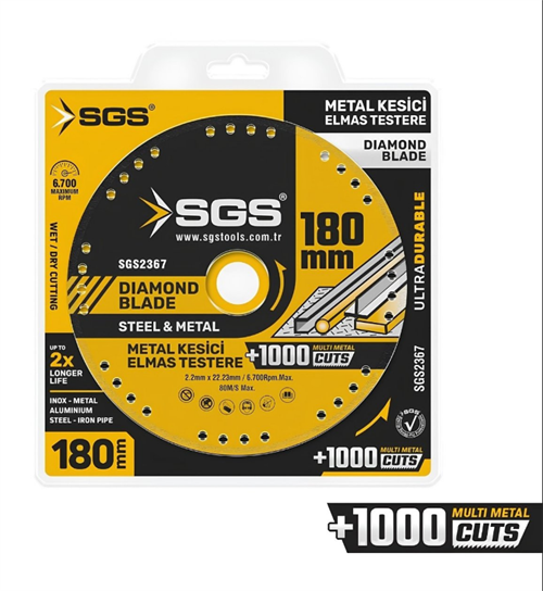 Sgs Metal Kesici Elmas Testere 180 mm SGS2367