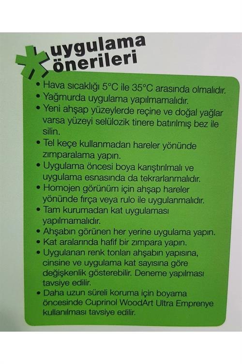 Marshall Cuprinol Woodart Ultra Vernikli Ahşap Bakım Ürünü Şeffaf 0.75 LT