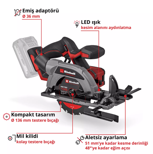 Einhell TP-CS 18/136-C Lİ Solu Mini Daire Testere 4331240
