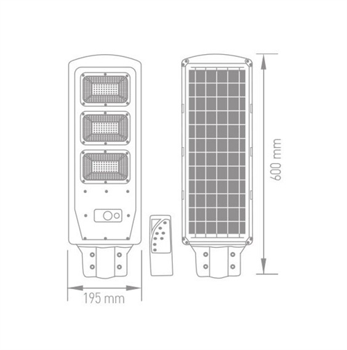ACK 90W LED Solar Sokak Armatürü 6500K BEYAZ AT42-09031