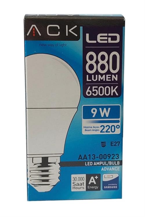 Ack 9W E27 LED Ampul Beyaz Işık