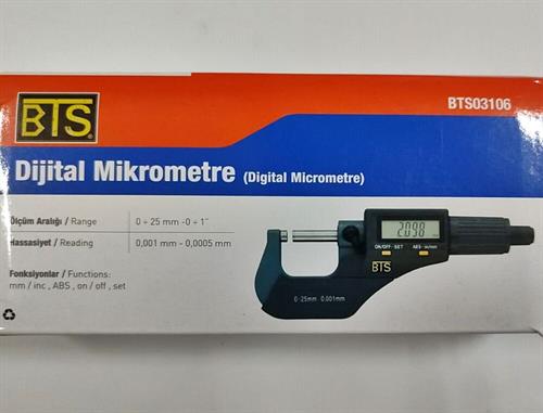Bts Dijital Mikrometre 0-25 mm BTS03106