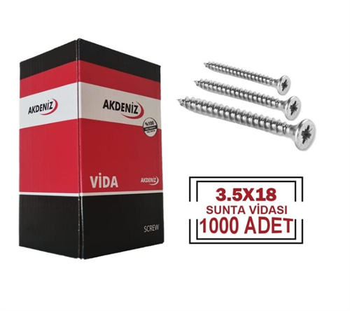Akdeniz Sunta Vidası 5.0X60 Çinko 200 Adet