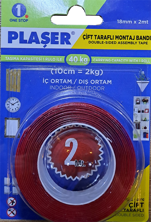 Akrilik Çift Taraflı Bant 18 X 2 Mt
