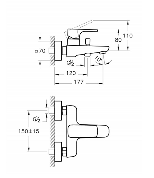 Artema Sento A42516 Banyo Bataryası,Krom