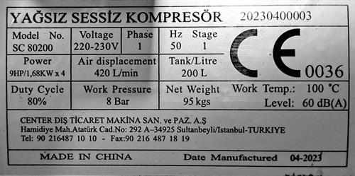Attlas 200 LT 9 HP Sessiz Monofaze Kompresör SC80200