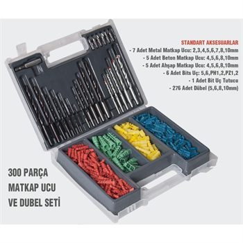 Attlas 300 Parça Matkap Ucu Ve Dübel Seti HT1402 Çantalı