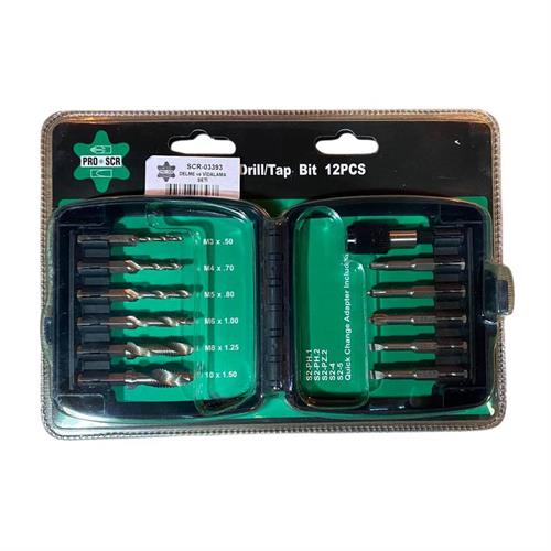PRO-SCR 03393 Kendinden Matkap Uçlu Bits Kılavuz Delme Vidalama Seti