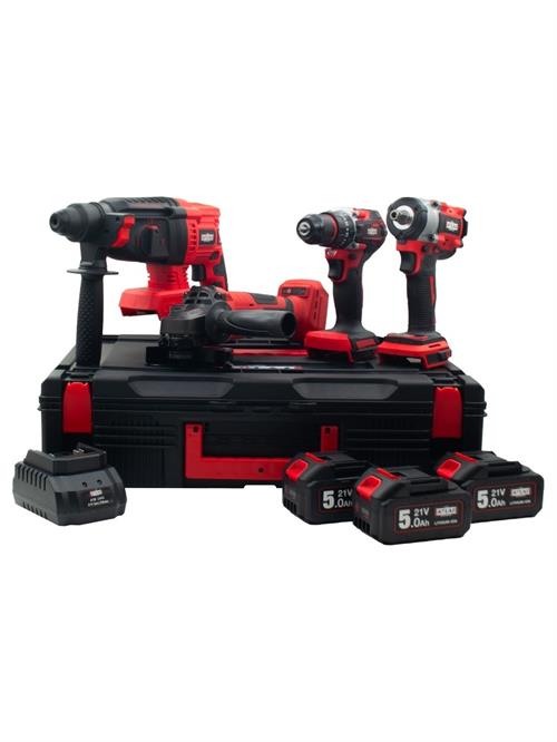 Attlas ATB 21 4Lü Kömürsüz Kombo Set (Matkap+Taşlama+Kırıcı Delici+Somun Sıkma)