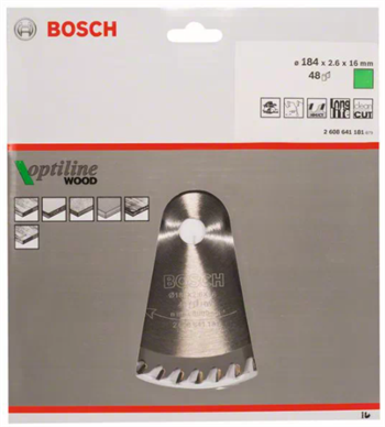 Bosch Daire Testere Bıçağı Optiline Wood 184x2,6x16 mm 48 Diş 2608641181