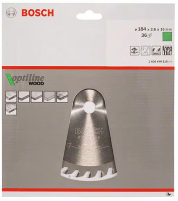 Bosch Daire Testere Bıçağı Optiline Wood 184x2,6x16 Mm 36 Diş 2608640818